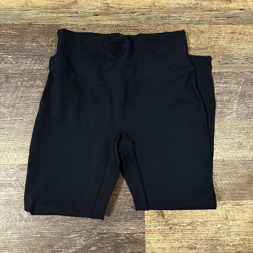 Spanx Womens Navy Blue Solid High Rise Elastic Waist Ankle Leggings Size Large - Picture 2 of 4